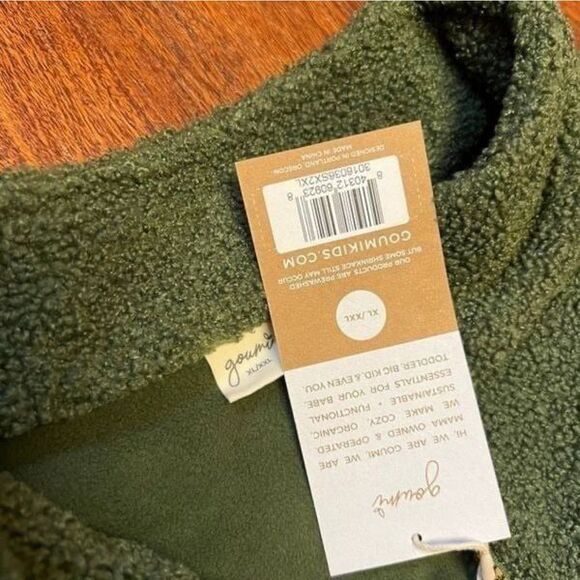 NWT Goumi Adult Sherpa Pullover Spruce SZ XL/XXL Green Half Zip Womens - Picture 3 of 4